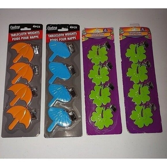 TABLECLOTH WEIGHTS-4 PACKS-NEW-ASSORTED COLORS - Picture 1 of 1